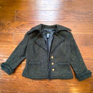 New York and Company  Black and Gold Tweed Womens